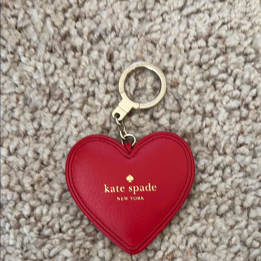 Red Heart Keychain with Gold Accents